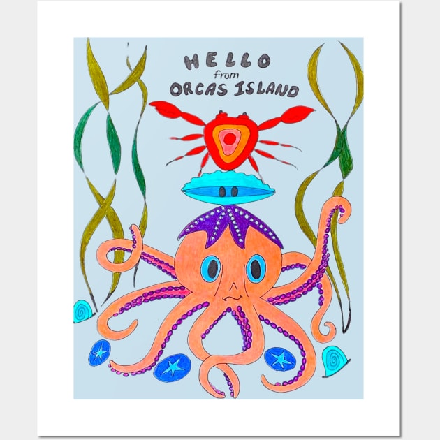 Hello from Orcas Island Wall Art by Laughing Cat Designs